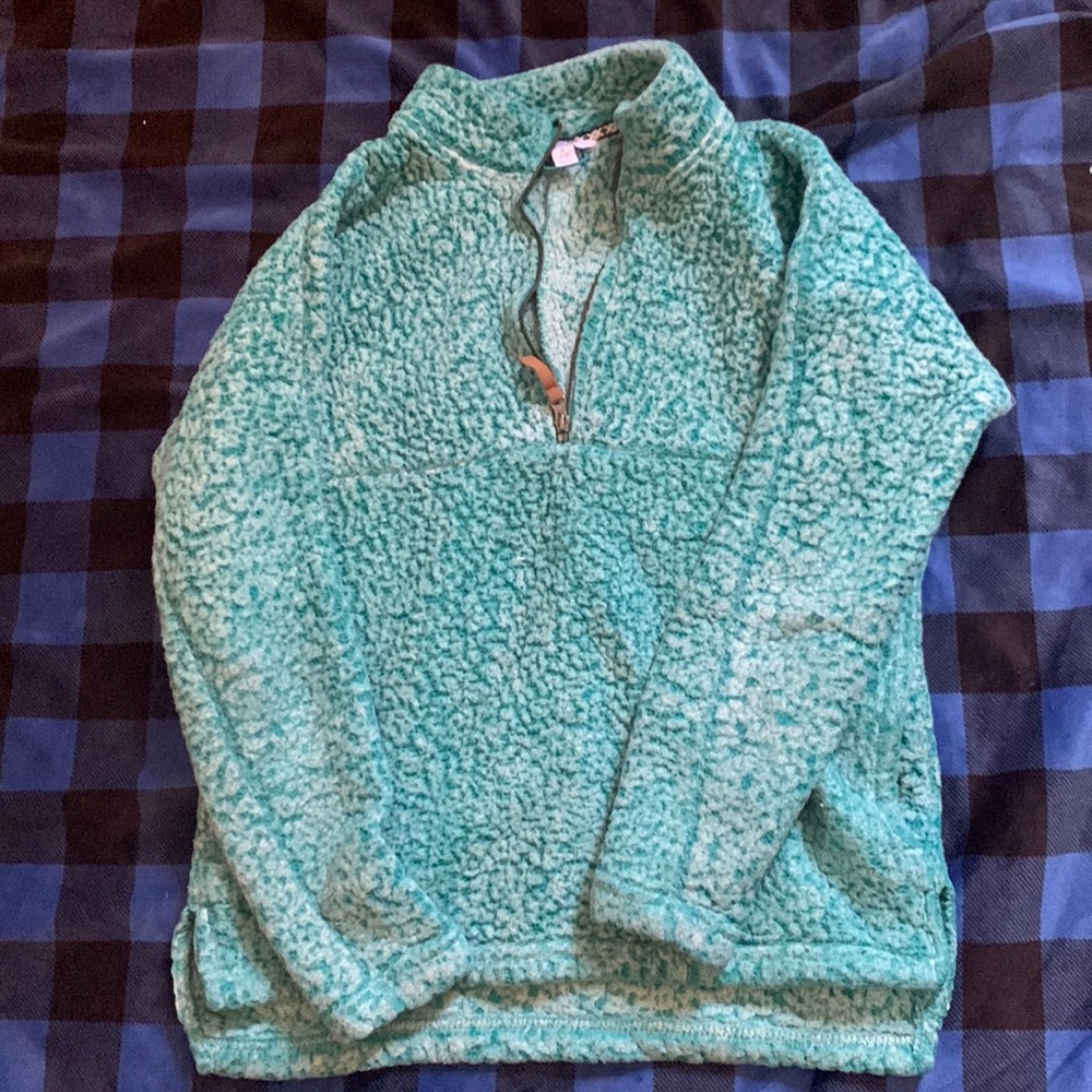 blue,white wool jacket